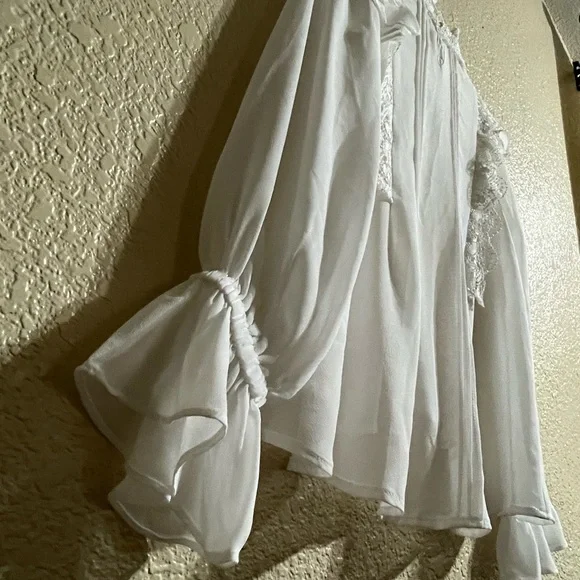 Anthropologie/eri+ali White Blouse - Picture 6 of 12